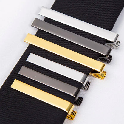 Tie Clips Gold Colour Fashion Ties for Men Gifts Metal Simple Bar Clasp Practical Necktie Accessories Tie Pin Mens Collar Cli