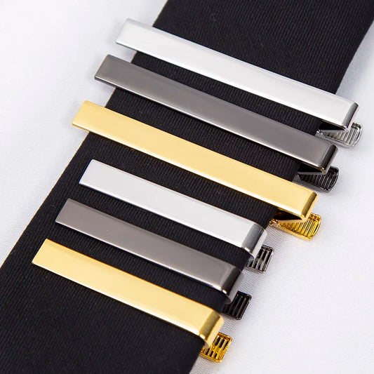Tie Clips Gold Colour Fashion Ties for Men Gifts Metal Simple Bar Clasp Practical Necktie Accessories Tie Pin Mens Collar Cli