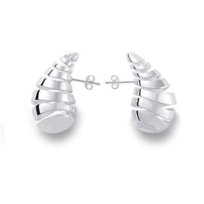 Vintage Chunky Dome Drop Earrings For Women Gold Plated Stainless Steel Thick Teardrop Earring Statement Wedding Jewelry Gift