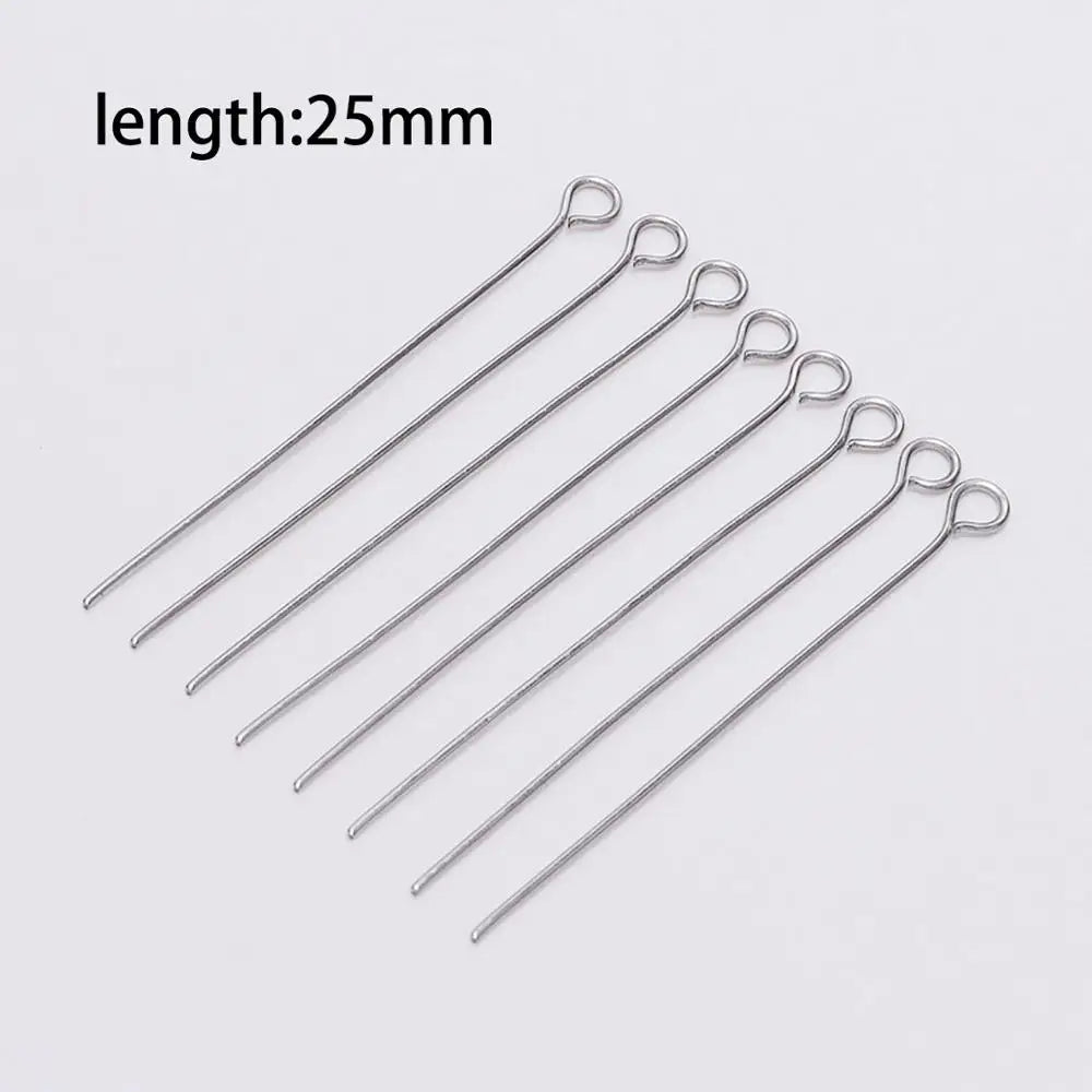 100pcs Stainless steel Eye Head Pins Metal Eye Pins For Jewelry Making Findings Diy Earrings Pendant Jewelry Pins Supplies