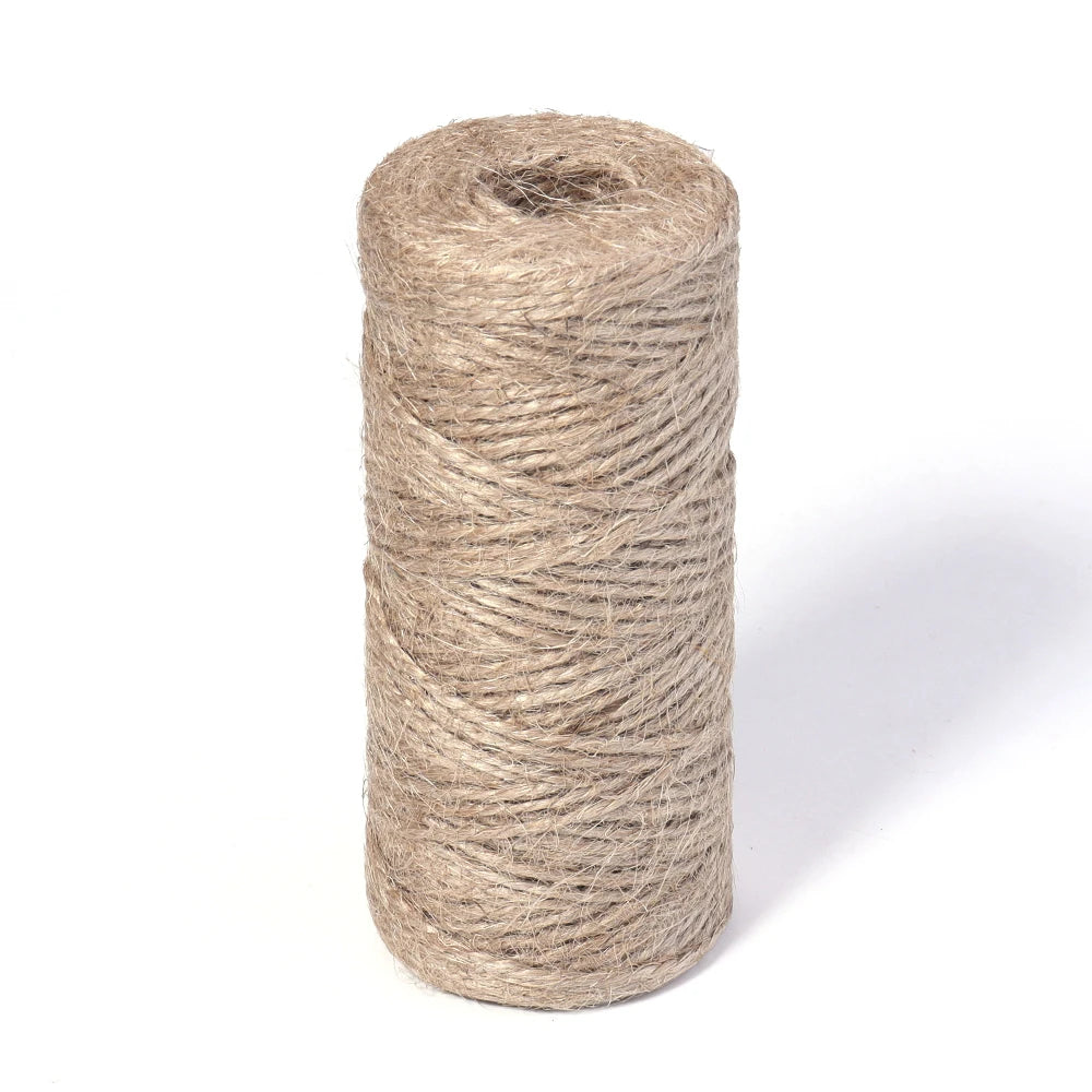 100Meters Natural Jute Rope String Ribbon Crafts DIY Vintage Jute Cord Twine Thread Sewing Gift Party Wedding Home Decoration