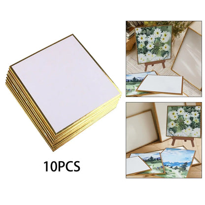 10Pcs Shikishi Boards Square, Versatile, Japanese Shikishi White Boards Artist Signature Boards Washi Paper for Calligraphy