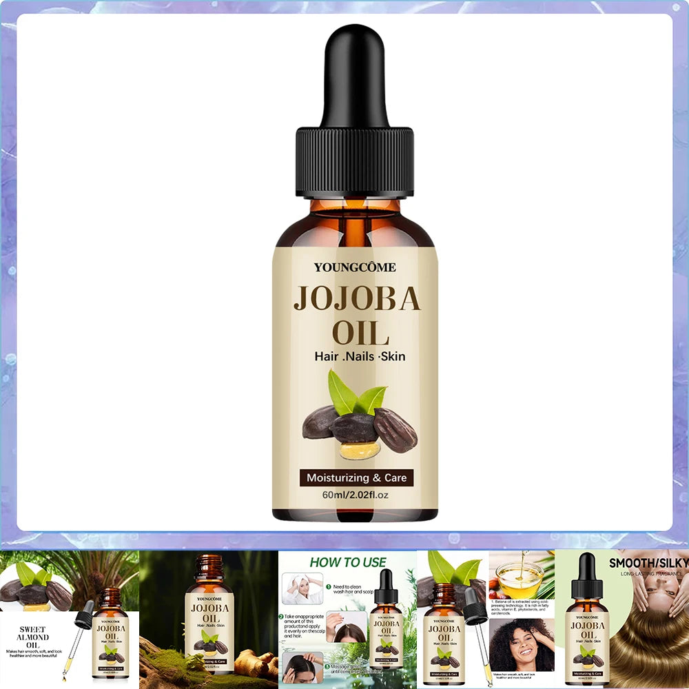 Organic Jojoba Oil, Pure Moisturizing Oil For Face, Hair, Skin Nails | Natural Cold Pressed Hexane Free Carrier Oil Hair Rela