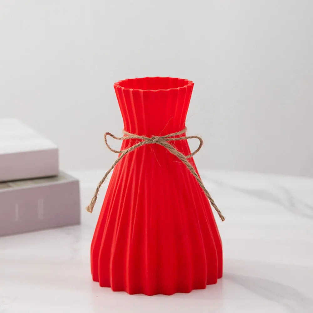 Creative Origami Vase European Pleated Vase Plastic Waist Folding Flower Vase Folding Paper Style Dry Flower Bottle Modern - 