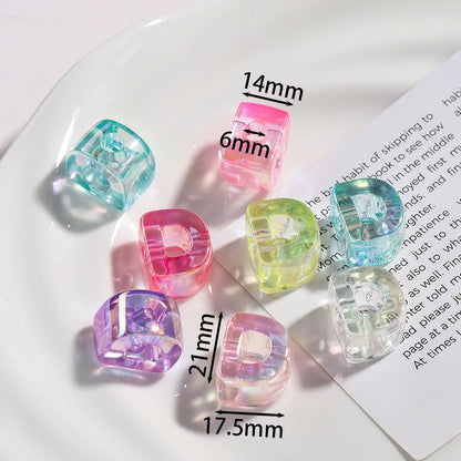 5pcs/lot Multicolour Random Letter Beads Acrylic Transparent Alphabet Bead For Jewelry Making DIY Necklace Keychain Accessori
