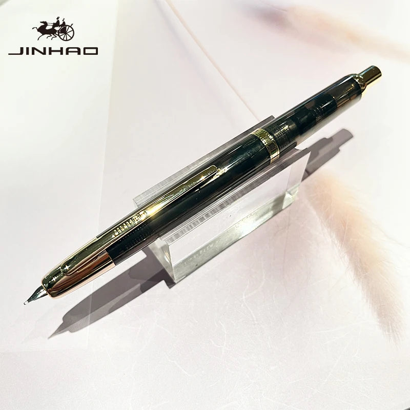 Jinhao 20 Press Retractable Fountain Pen EF/F Nib with Converter Resin Writing Gift Pen