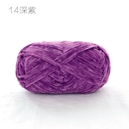 Pear Lustre Chenille Yarn 148Meters/Skein 2mm Thin Pleuche Wool Rope for Hand Crochet Dolls Shoes Materials