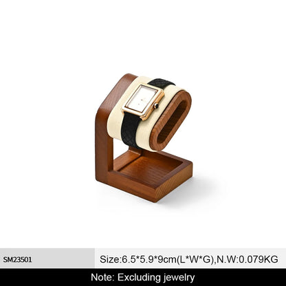 WoodTen Solid Wood Watches Display Stands Base Watch Necklace Bracelet Organizer Rack Bangle Scrunchie Headband Showcase Stan