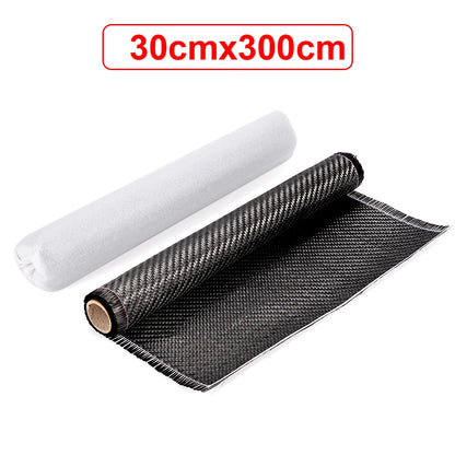 3K 200gsm Carbon Fiber Cloth 50cm/30cm wide Plain Carbon Fabric For Commercial Car Part Sport Equipment - 30cmx300cm