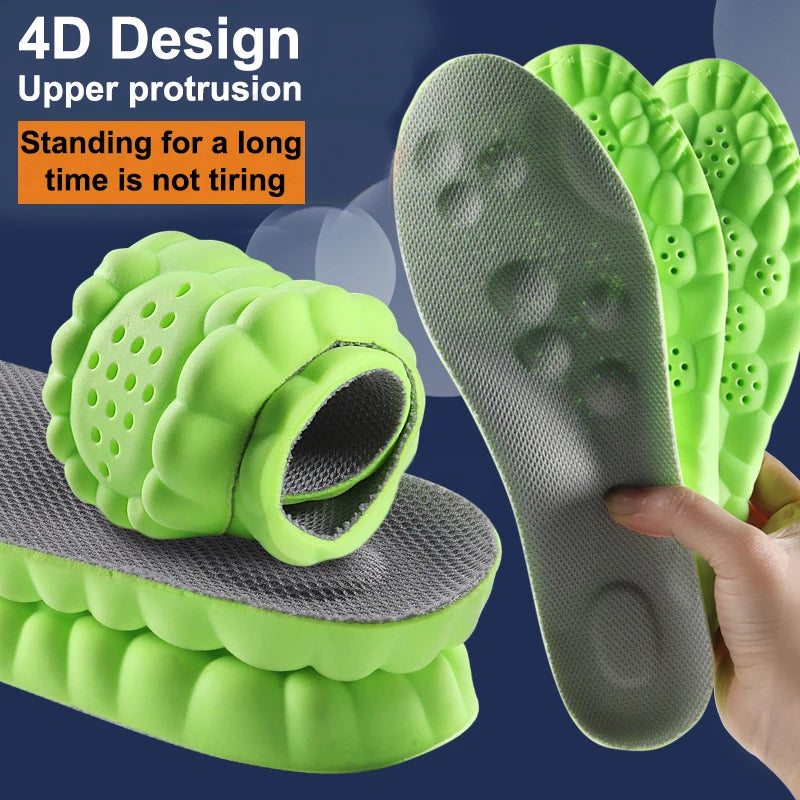 Latex Sport Insoles Soft High Elasticity Shoe Pads Orthotic Breathable Deodorant Shock Absorption Cushion Arch Support Insole