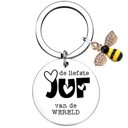 Dutch liefste juf Teacher Gifts for Women Teacher Keychain Teacher Appreciation Gifts thank You Gifts for Teachers