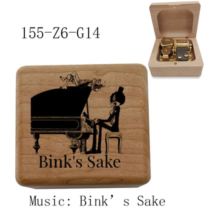 Bink's Wooden Painted Music Box Anime Carved Musical Box Desktop Decoration Sake Melody Christmas Birthday Gift - 155-Z6-G14-