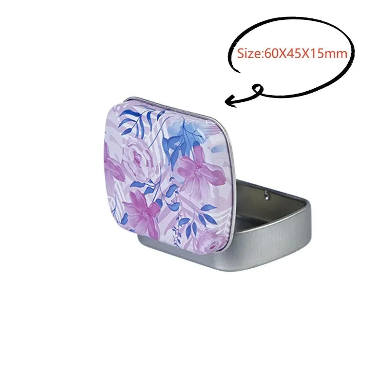 New Square Tin Storage Boxes Small Metal Storage Box Silver Jewelry Keys Coins Metal Box Tin Wedding Candy Storage Tin Can - 