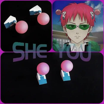 Anime The Disastrous Life Of Saiki K. Cosplay Props Saiki Kusuo Wig Hairpins Glasses Green Lens Sunglasses Costume Accessorie