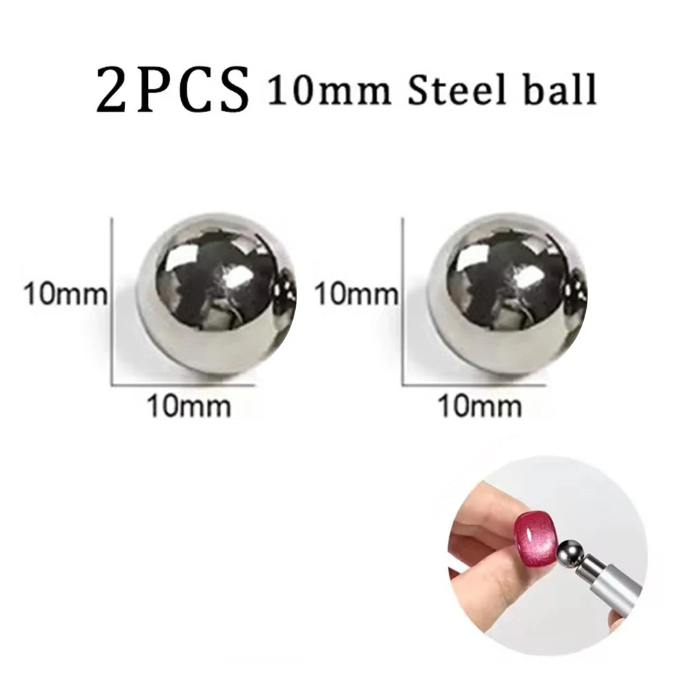 1/2Pcs Nail Cat Eye Magnetic Ball With Nail Magnetic Stick Tool Set Double-head Strong Magnet Pen 3D Cat Eye Gel Nail Supplie