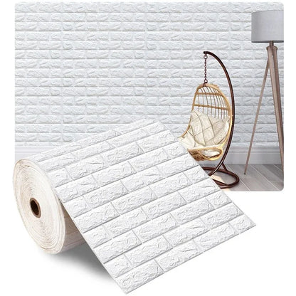 70cm*1m 3D Self-Adhesive Wallpaper Continuous Waterproof Brick Wall Stickers Living Room Bedroom Wall Stickers Home Decoratio