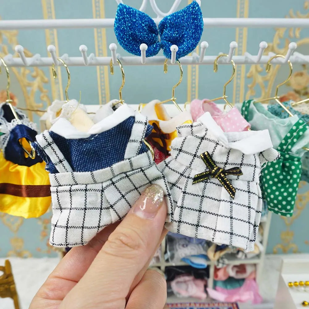 Dress Dollhouse Accessories 1:12 Forest Animal Family Clothes Fashion Daily Wear Casual Outfits Vest Shirt Skirt Pants for Do