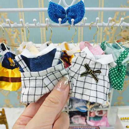 Dress Dollhouse Accessories 1:12 Forest Animal Family Clothes Fashion Daily Wear Casual Outfits Vest Shirt Skirt Pants for Do