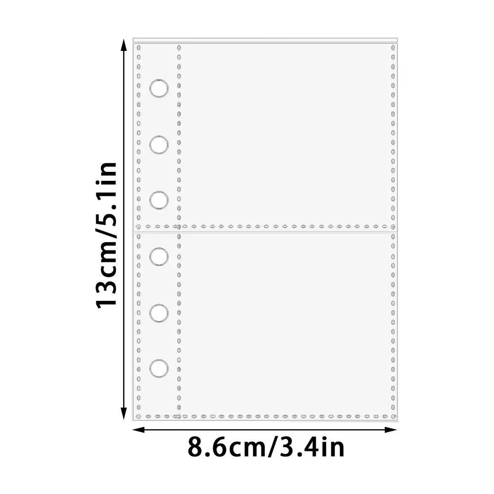 A7 Binders A7 A7 Binder Pages Clear 6-Ring Binder Refill Transparent Pages - 2 grids