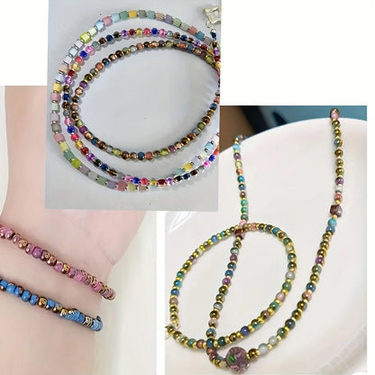 DIY Handmade Jewelry Materials with Round Beads, Colorful Beading, Accessories for Making Bracelets, Earrings and Necklaces