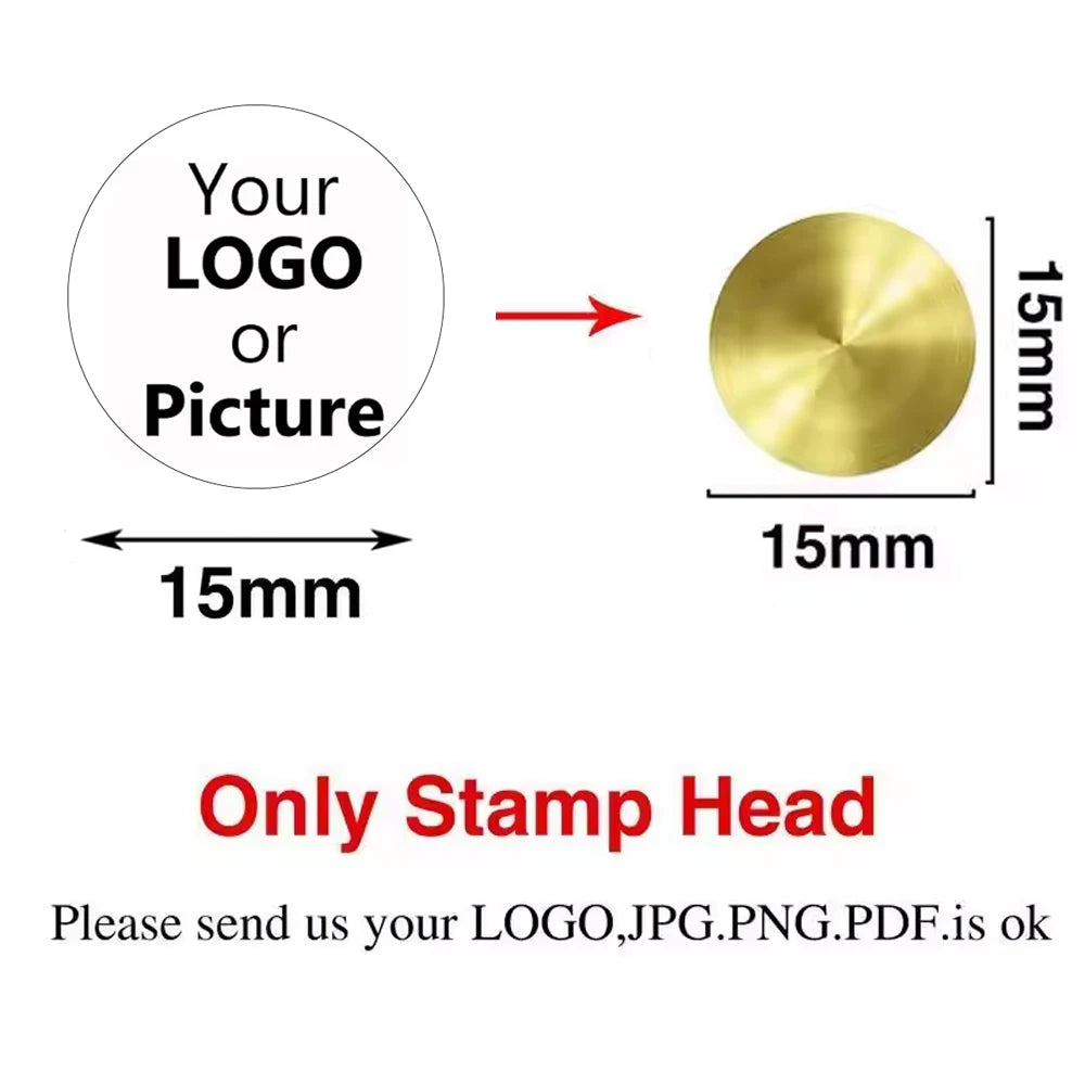 Custom Brass Wax Seal Stamp Personalized LOGO 25/30/40/50mm Round/Square Wax Sealing Head For Wedding Invitation Card Decor S