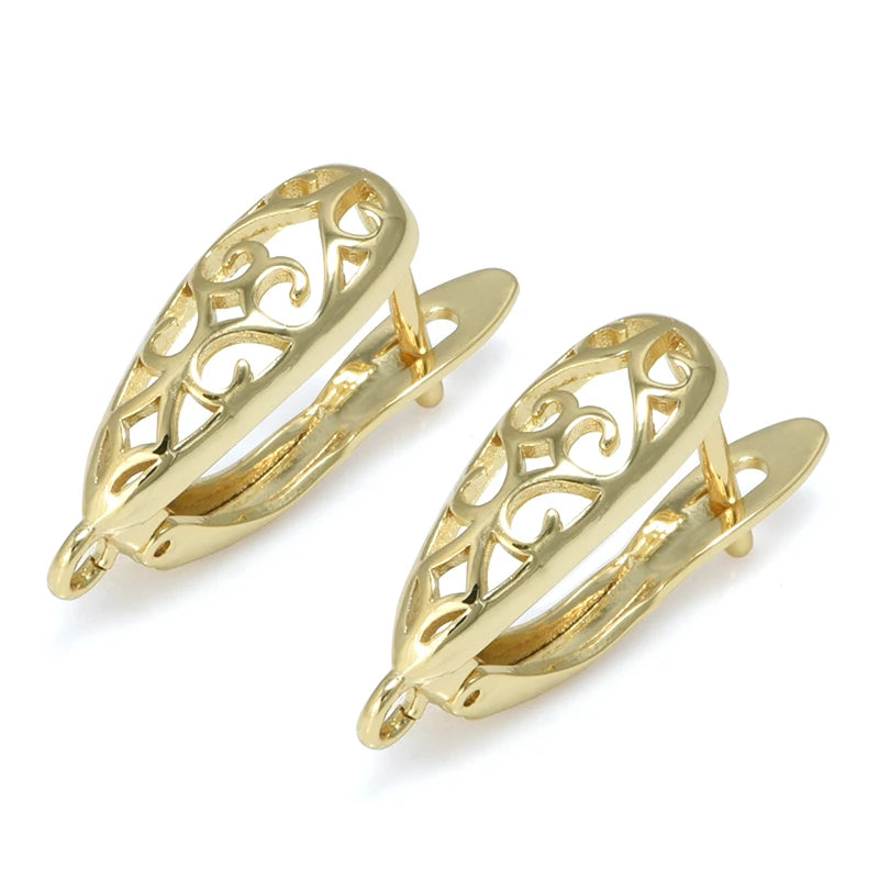 Silver Color Brass Earring Hooks for DIY Jewelry Making Handmade Silver Color Jewelry Accessories Findings Eawires - Gold B