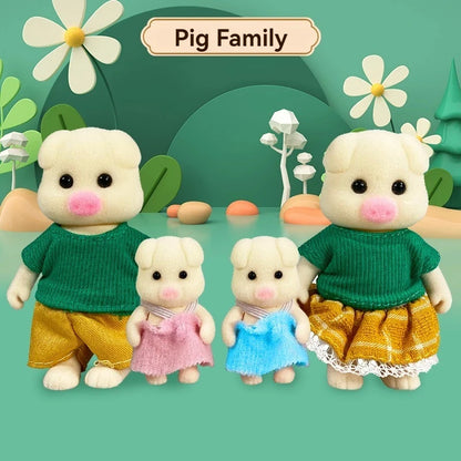 Forest Animal Family 1_12 Dollhouse Accessories Mini_yythk - The Pig Family