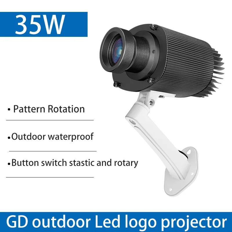 LED Logo Projection Custom Advertising Notice, Restaurant Welcome Image Sign, Caution Rotary Light Gobo Projector for Outdoor