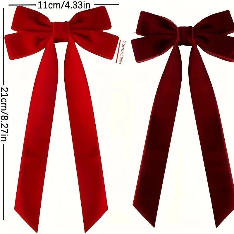 12 pieces of red velvet Christmas tree garlands - Festival gift loops for Christmas wreaths, decorations and folk handicrafts