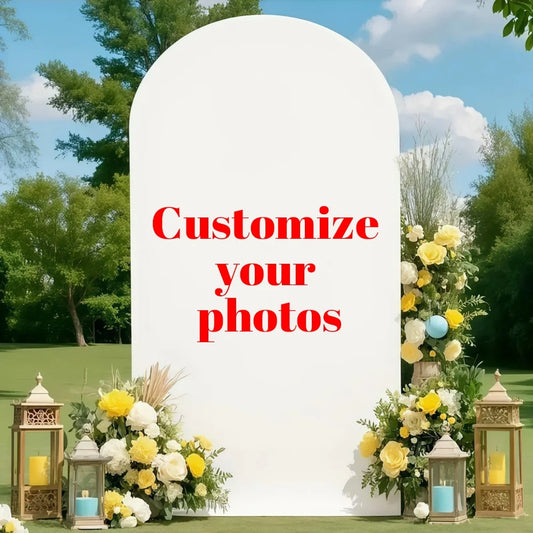 Customizable Arched Background Cloth Cover, Can Upload Your Favorite Pictures, Can Be Used for Birthdays, Weddings, and More
