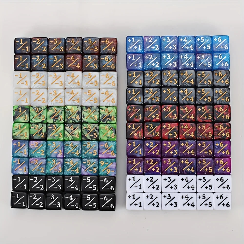 24pcs Magic Party Counting Dice Set With Starry Sky Design - Perfect For Mtg Card Games & Magic Games Enhance Math Skills