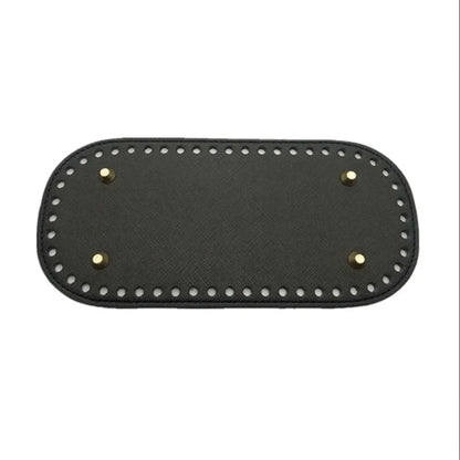 22x10cm Long Bottom for Knitted Bag PU leather Bag Base Handmade Bottom With Holes Diy Crochet Bag Bottom accessories - Black