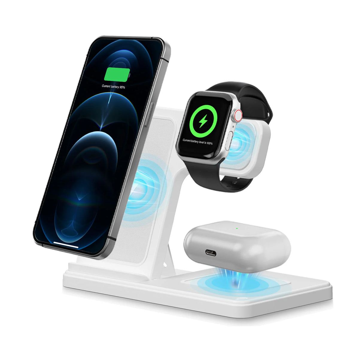 3 In 1 Wireless Charging Station Magnetic Fast Charging 18W Foldable For IPhone 16 15 14 13 12 Pro/Pro Max/Plus/Watch & Airpo