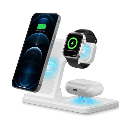 3 In 1 Wireless Charging Station Magnetic Fast Charging 18W Foldable For IPhone 16 15 14 13 12 Pro/Pro Max/Plus/Watch & Airpo
