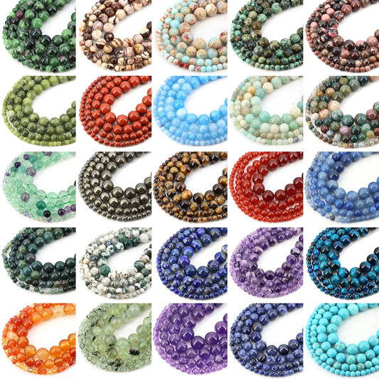 Natural Stone Beads Blue Tiger Eye Crystal Amethyst Rose Quartz Gemstone Bead for Jewelry Making Bracelet Necklace 4/6/8/10MM
