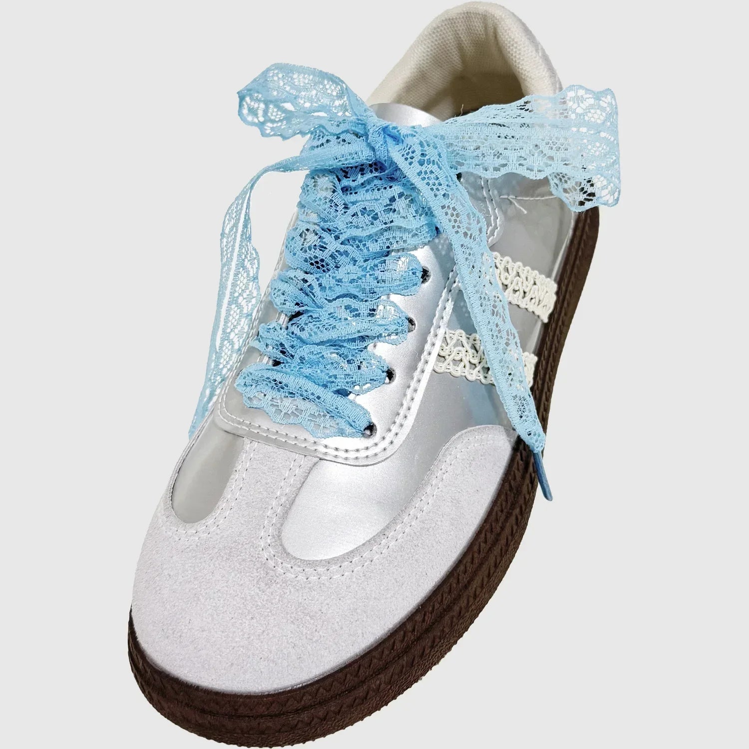 Lace Shoelaces for Women Casual Shoes 2.9CM Width Flat Shoelace for Sneakers Black White Shoe Laces Accessorices