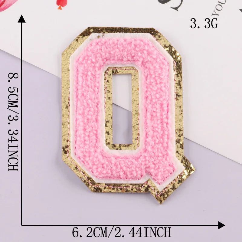 8CM Patch Letters for Clothes Alphabet Sticky Letter Clothing Bags Jacket Iron on Letter Emblems Chenille Patches for DIY MC0