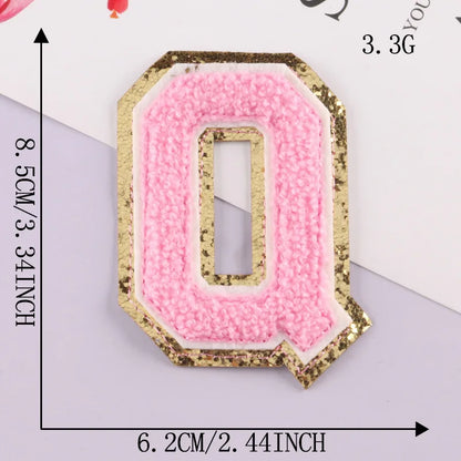 8CM Patch Letters for Clothes Alphabet Sticky Letter Clothing Bags Jacket Iron on Letter Emblems Chenille Patches for DIY MC0
