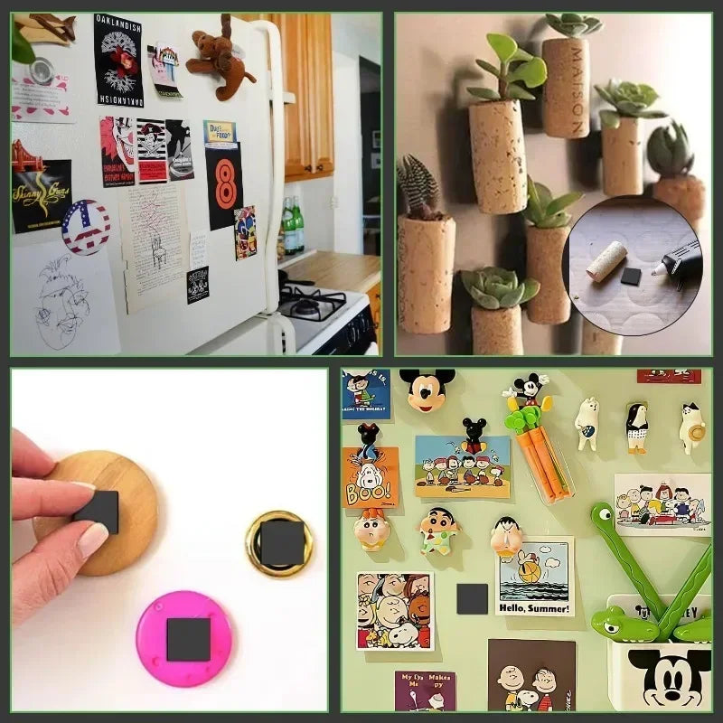 20PCS Square Magnetic Sheets Self Adhesive Magnets Soft Magnetic Sheet for Household Office Flexible Stickers Craft Fridge De