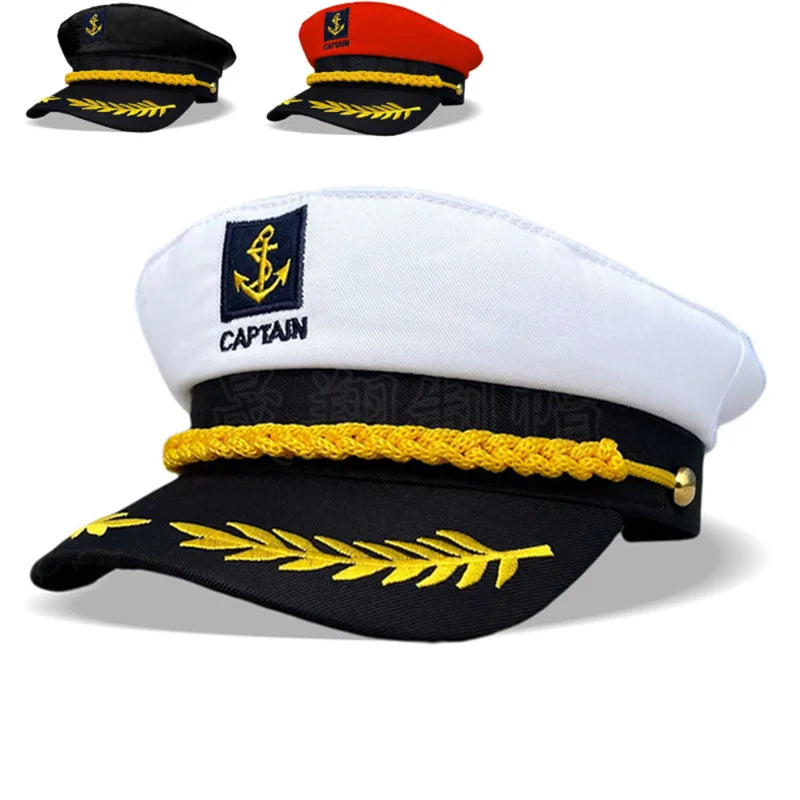 Adult Yacht Sailor Captain Hat Adjustable Men's and Women's Party Hat Makeup Ball Dressing Event Excellent Stylish Accessorie