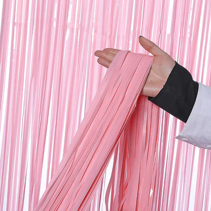 Top Matte Birthday Party Decoration Backdrop Foil Tassel Fringe Curtain Kids Adult Photo Booth Baby Shower Wedding Matte Drap