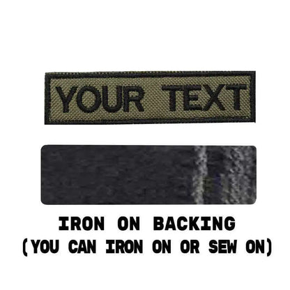 Customized name text embroidery patch, tactical name patch, back with hook or iron on - army green  Iron on