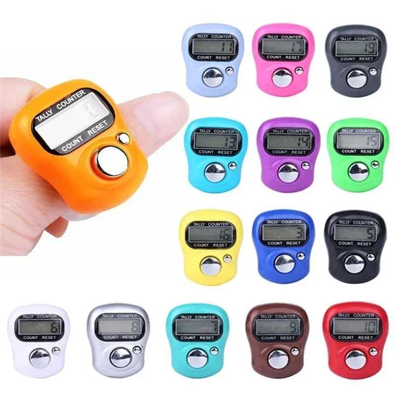 2PCS Mini Electronic Finger Counter Hand Tally Clicker Counter Ring Digital Counters Knitting Row Counter Stroke Contador