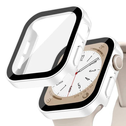 Glass+Case for Apple Watch 42 46mm 45mm 41 49 44mm 40 Mm Straight Edge Screen Protector Cover Case iWatch SE 6 7 8 9 10 11 Ul