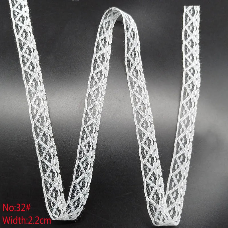 10 Yards 38 Kinds of White Lace Ribbon African Lace Fabric DIY Webbing Decoration Gifts Packing Sewing Clothes Material Craft