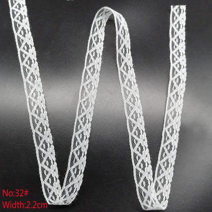 10 Yards 38 Kinds of White Lace Ribbon African Lace Fabric DIY Webbing Decoration Gifts Packing Sewing Clothes Material Craft
