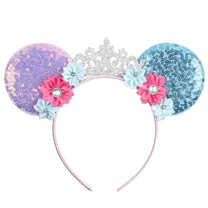 New Christmas Halloween Mouse Ears Headband Cartoon Sequin Bows Headband Birthday Party Princess Cosplay Costume For Women Ad