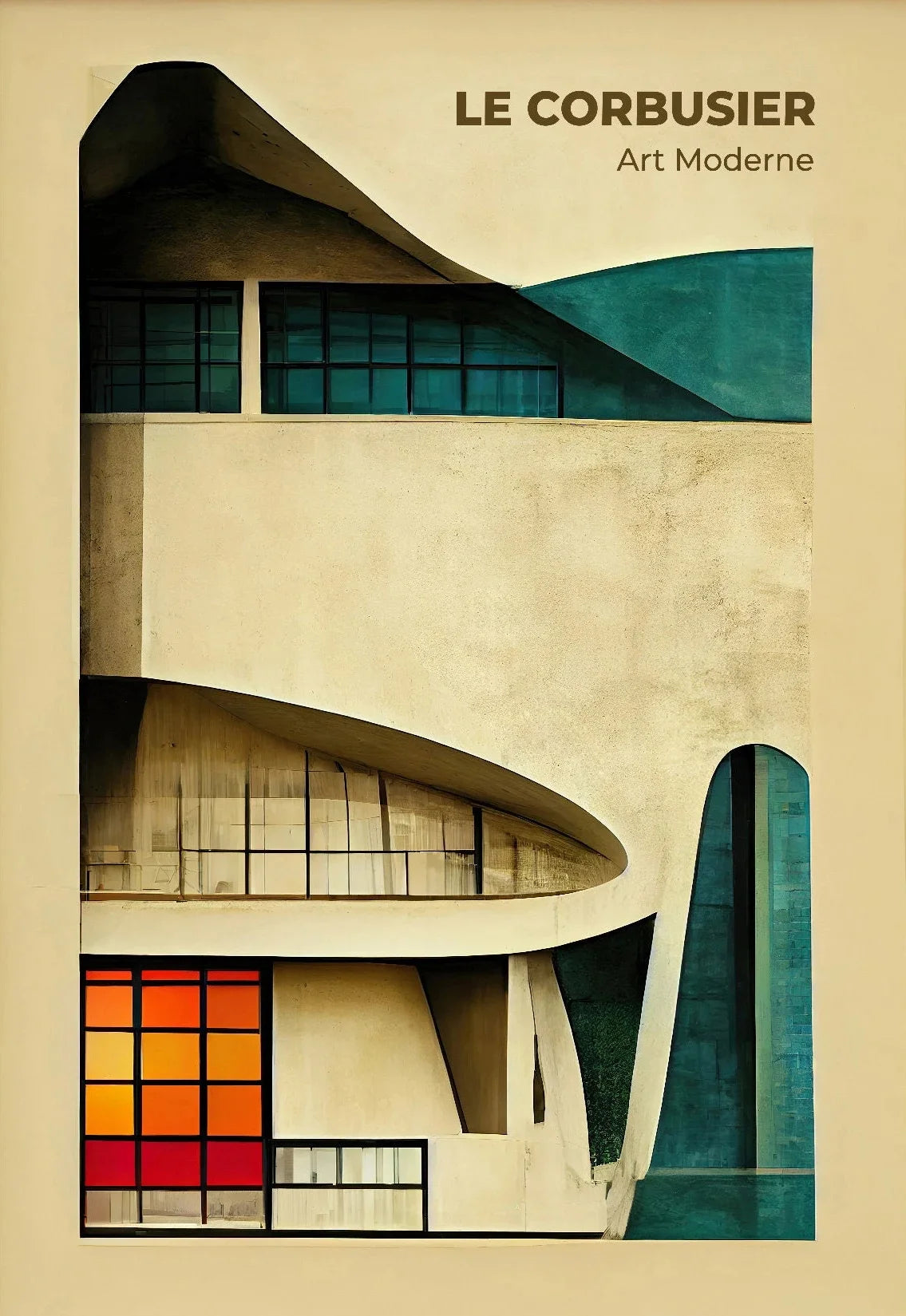 Classic Architecture Abstract Poster Prints Minimalist Fallingwater House Bauhaus Canvas Painting Wall Art Pictures Home Deco