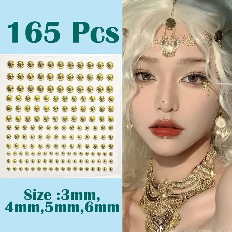 Fashion Fake Lip Nail Eyebrow Nose Ring No Piercing Lip Nails Sticker Selfadhesive Waterproof Reusable Body Belly Button Jewe