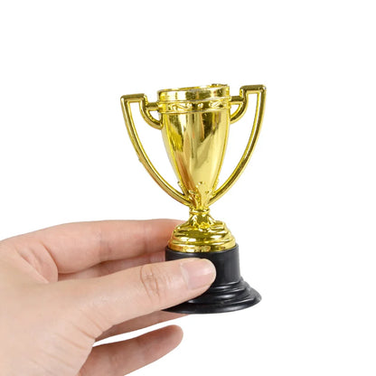 10Pcs Plastic Gold Winners Medals Trophy Children Game Sports Prize Awards Toys For Kids Birthday Party Favors Pinata Fillers